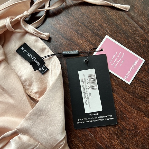 Pretty Little Things Lucie Champagne High Slit Dress - Picture 8 of 9